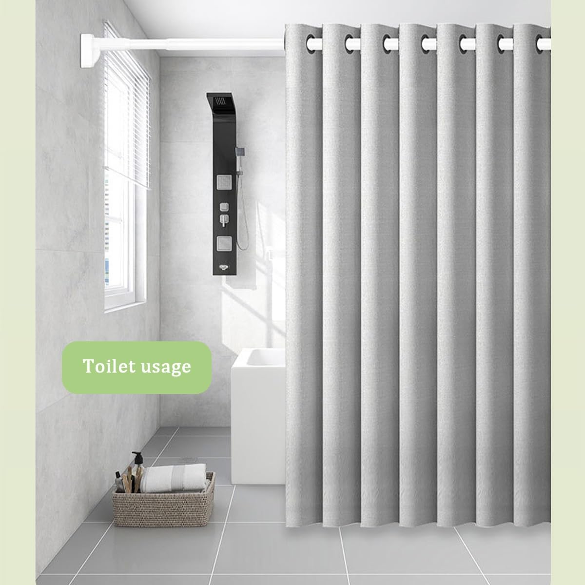 Duschstange Ohne Bohren 200-300cm Verstellbar Gardinenstange | Teleskopstange Rostfrei für Dusche und Türöffnung(Weiß,310-400CM)