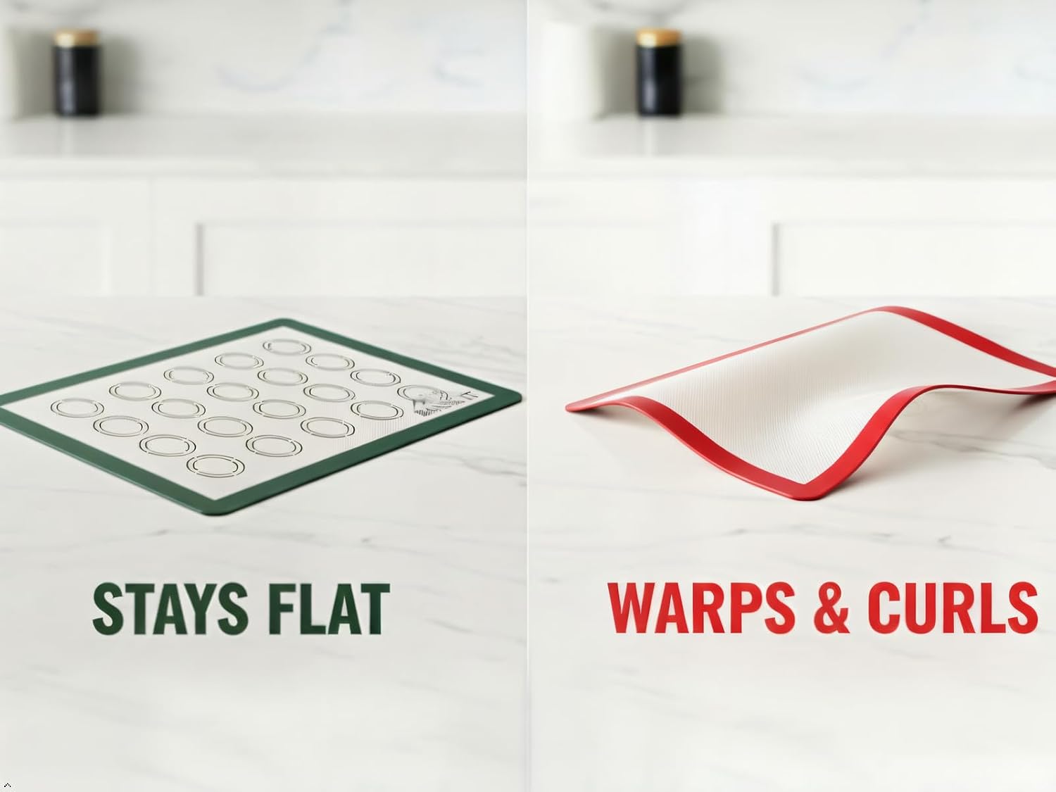 Silicone Baking Mats Set – 3 Pcs, Non-Stick Reusable, Parchment-Free Oven liners (18" x 13" + 15" x 10")