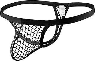 Evankin Men's Fishnet Underwear Mesh Sexy G-Strings See Through Thongs Bikini Pouch Underpants Breathable