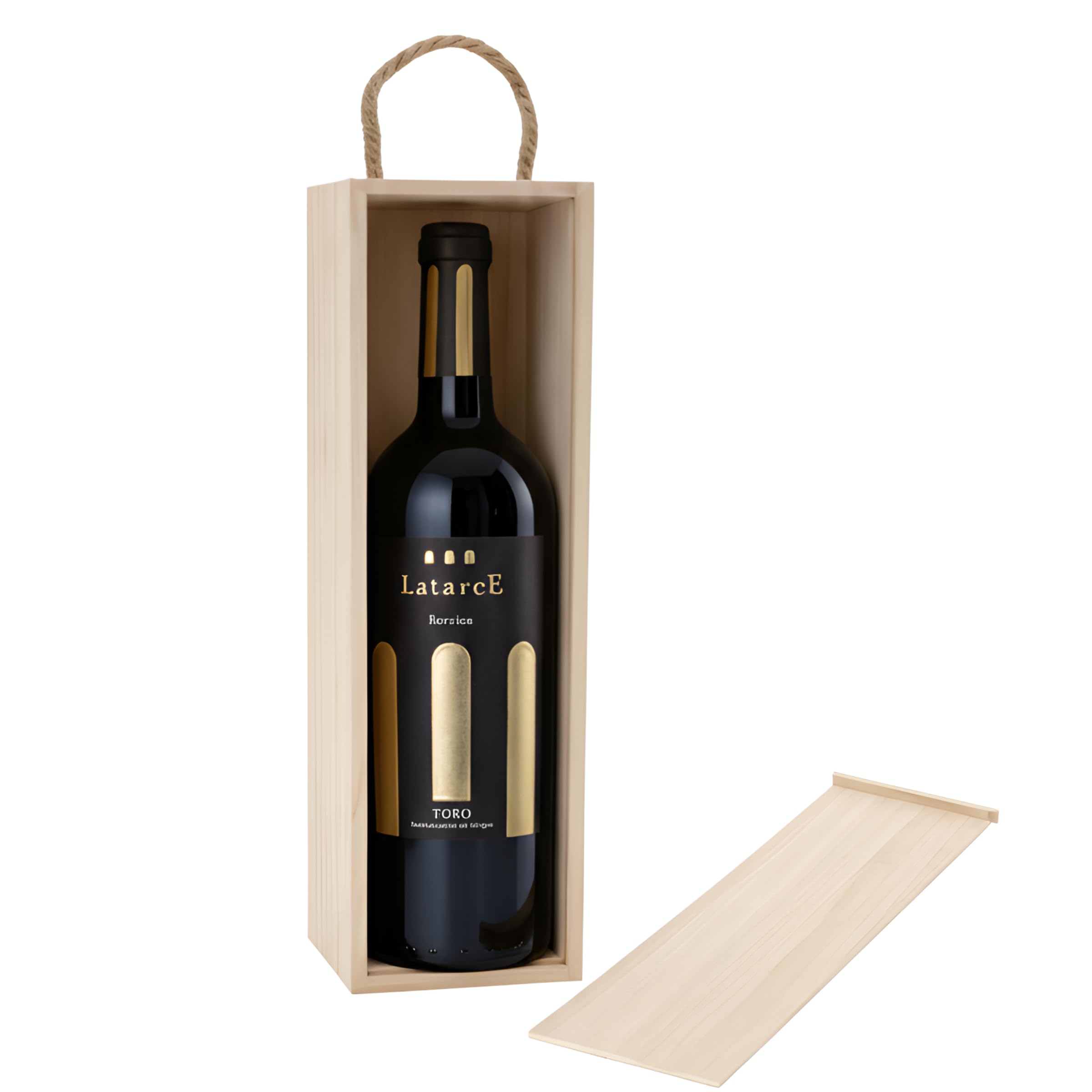 Latarce | Barrique Rotwein D.O. Toro | 100% Tempranillo | 9 Monate Barrique-Reifung | Exklusive Holzbox 1 Flasche 75cl | Weingeschenk