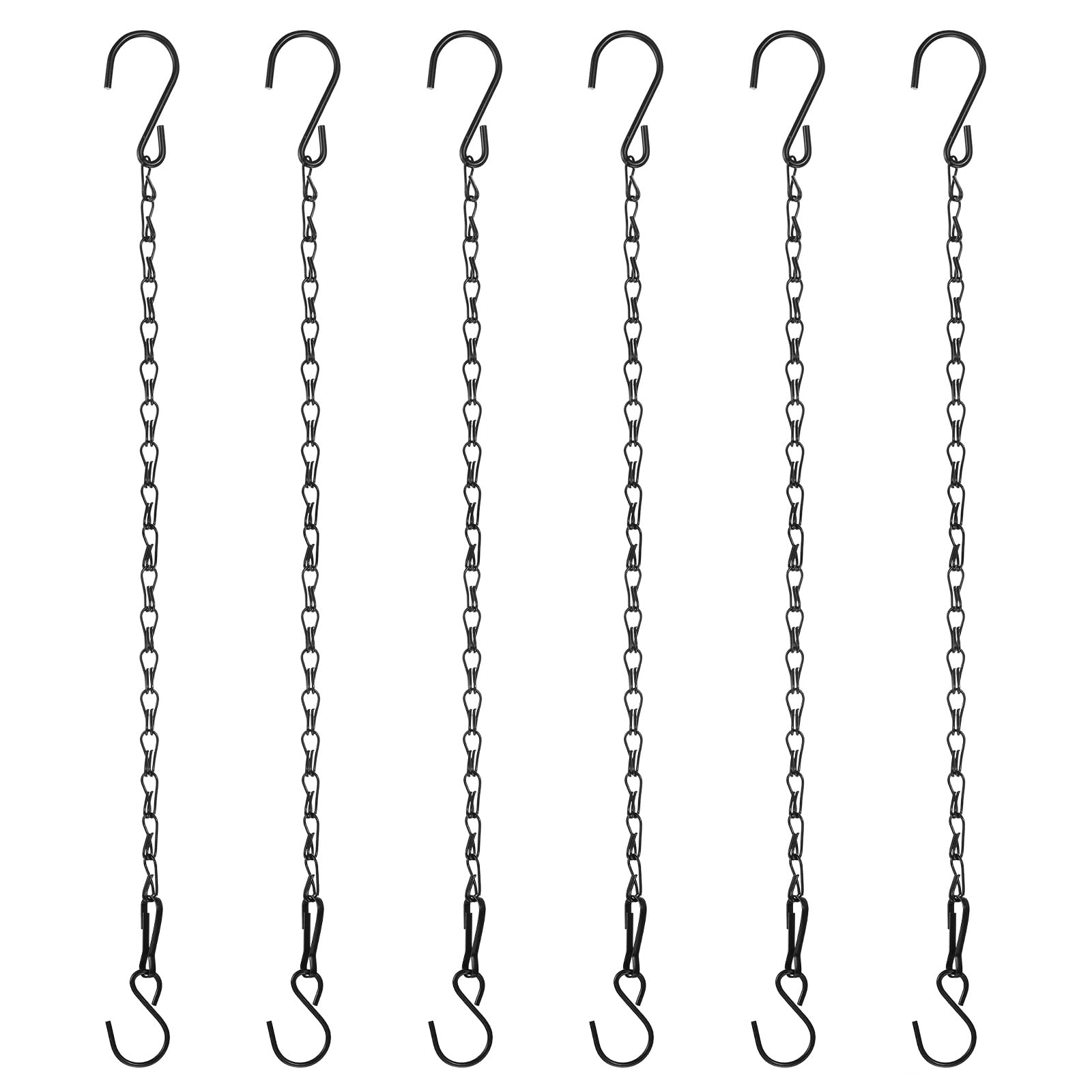 M METERXITY 6-Pack Chain for Hanging Plants 40cm/16in Iron Black