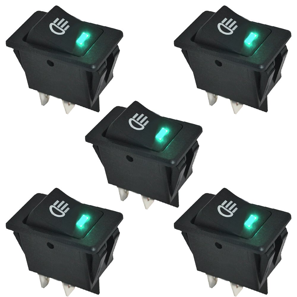 Lot De 10 Interrupteurs à Bascule Ronds 12V LED - 5 Couleurs - Pour Voiture, Bateau, DIY