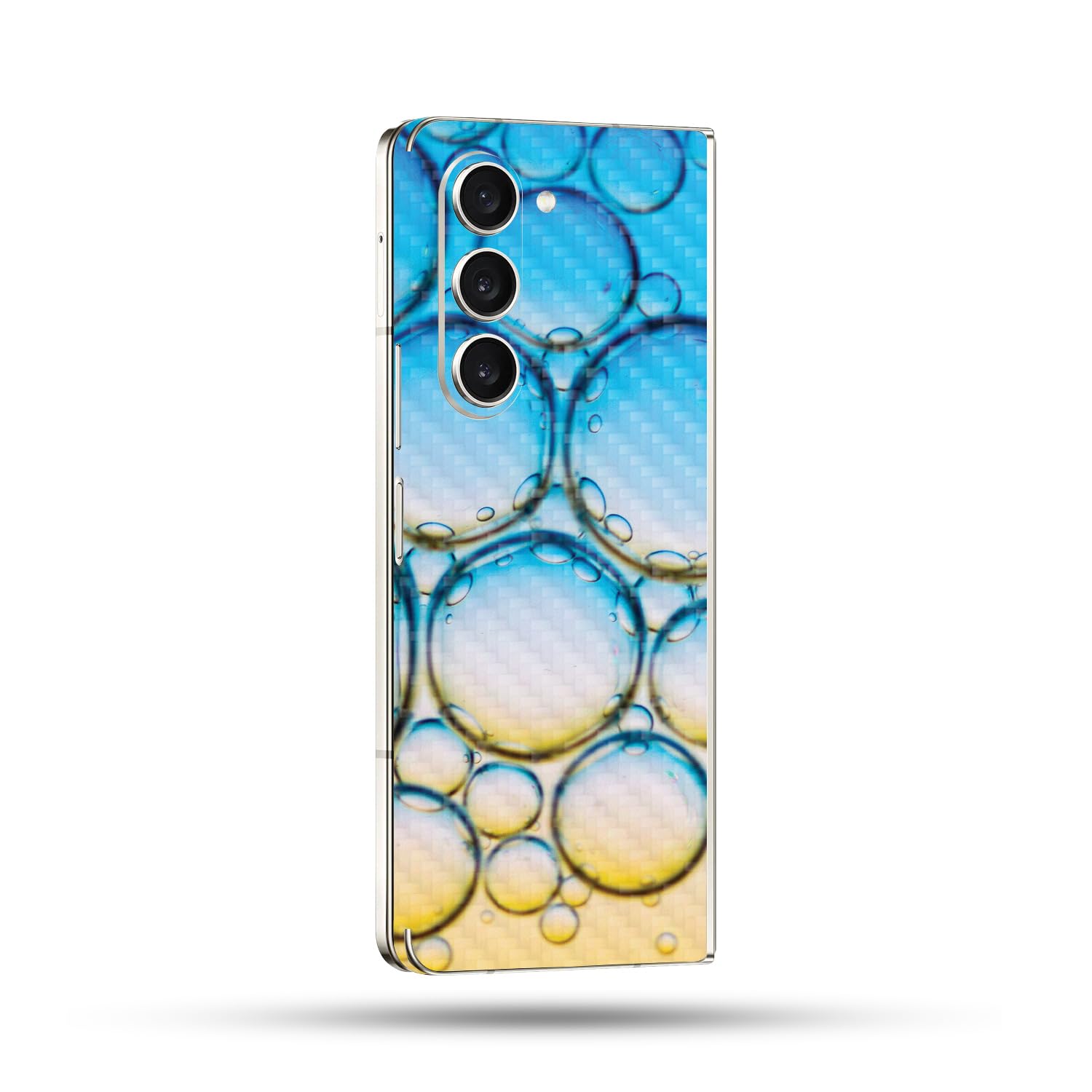 MightySkins Carbon Fiber Skin Compatible With Samsung Galaxy Z Fold 5 Full Wrap - Sunrise Bubbles | Protective, Durable Textured Carbon Fiber Finish | Easy To Apply and Change Styles | Made in the USA