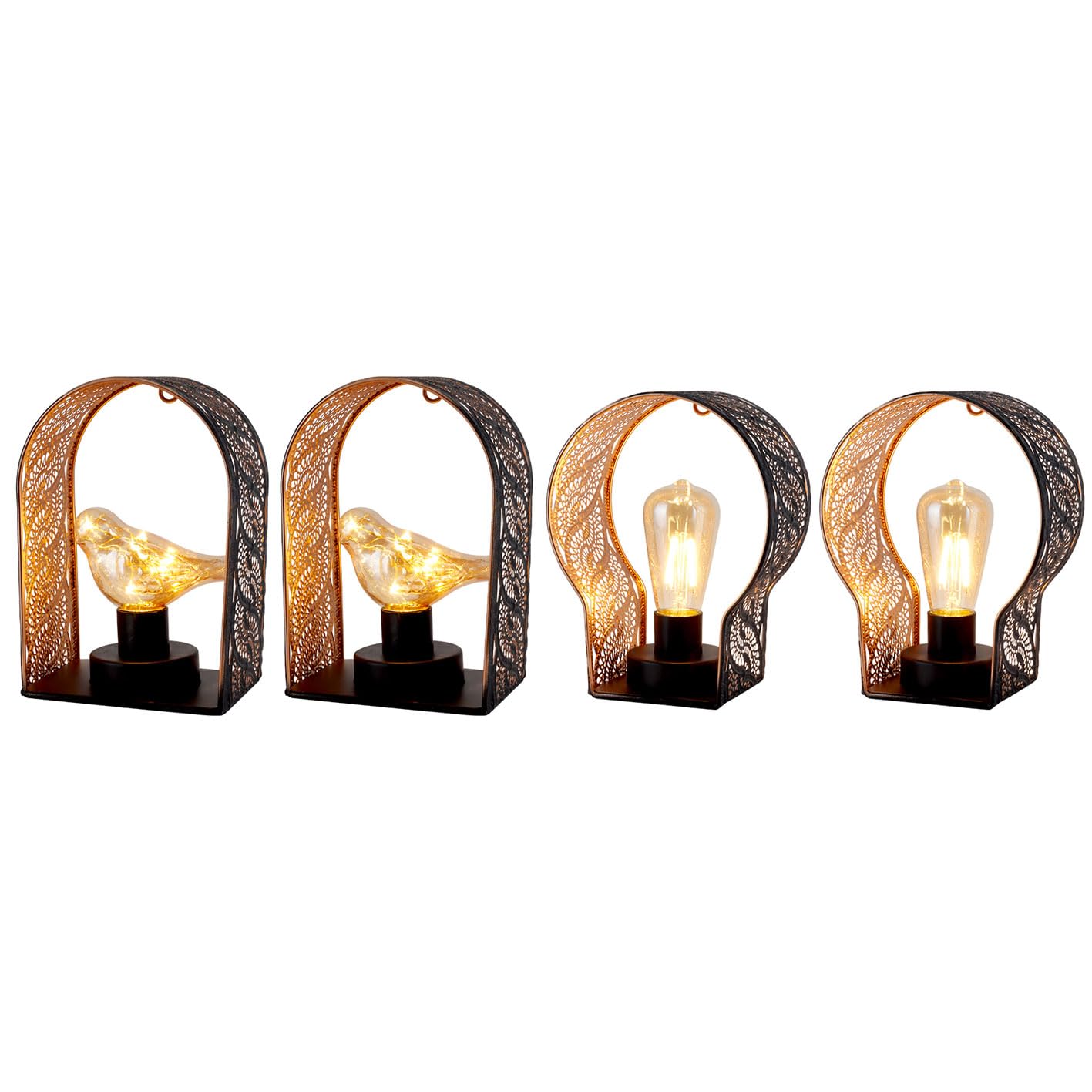 JSMYSet of 4 Wall Sconces Battery Operated with 6-Hour Timer, 7" H - Wireless Wall Sconces
