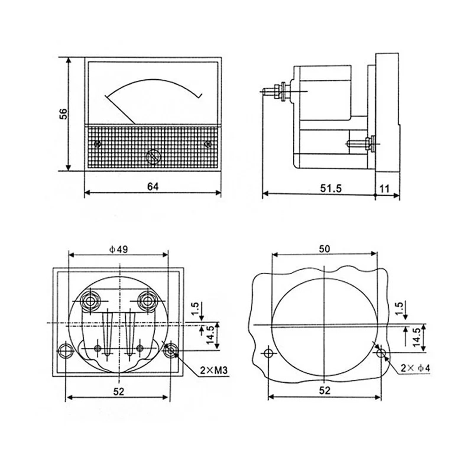 85C1-V Misuratore di tensione DC 1v 3v 5v 10v 15v 20v 30v 50v 75v 100v 150v 200v 250v 300v 450v 500v Campo di misura analogico 1 pz(DC15V)