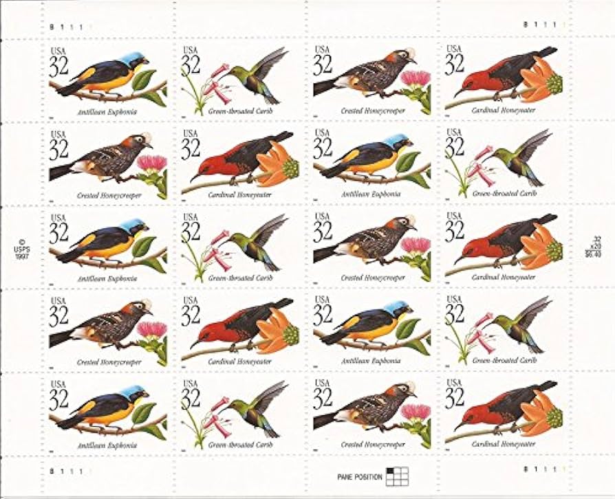 Amazon.com: Birds Animal 20 x 32 Cent U.S. Postage Stamps