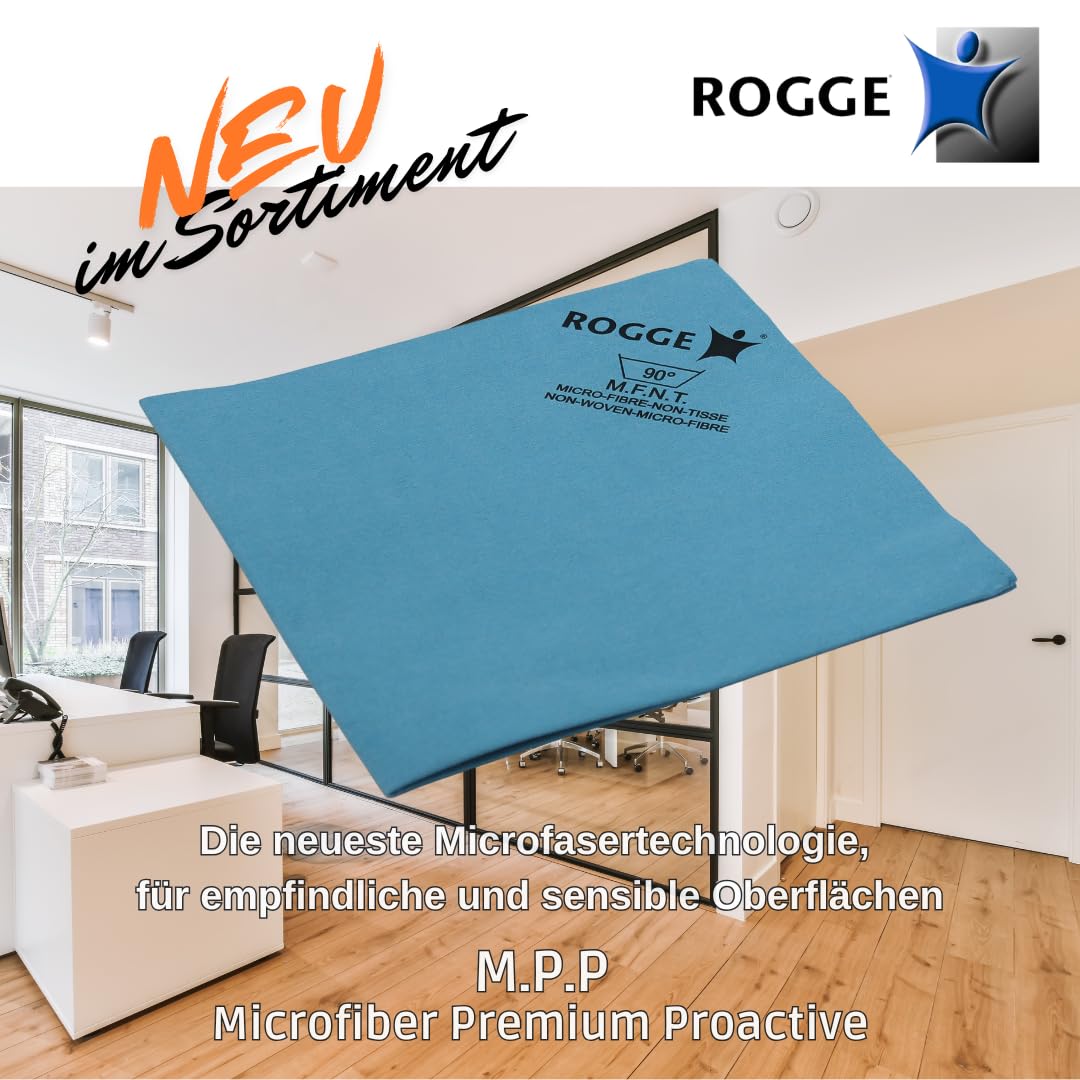 ROGGE 25er Pack PPM HighTec Microfaser Reinigungstücher. Für Haushalt, Home oder Office, 38x40cm, blau. Für alle glatten und empfindlichen Oberflächen bestens geeignet.