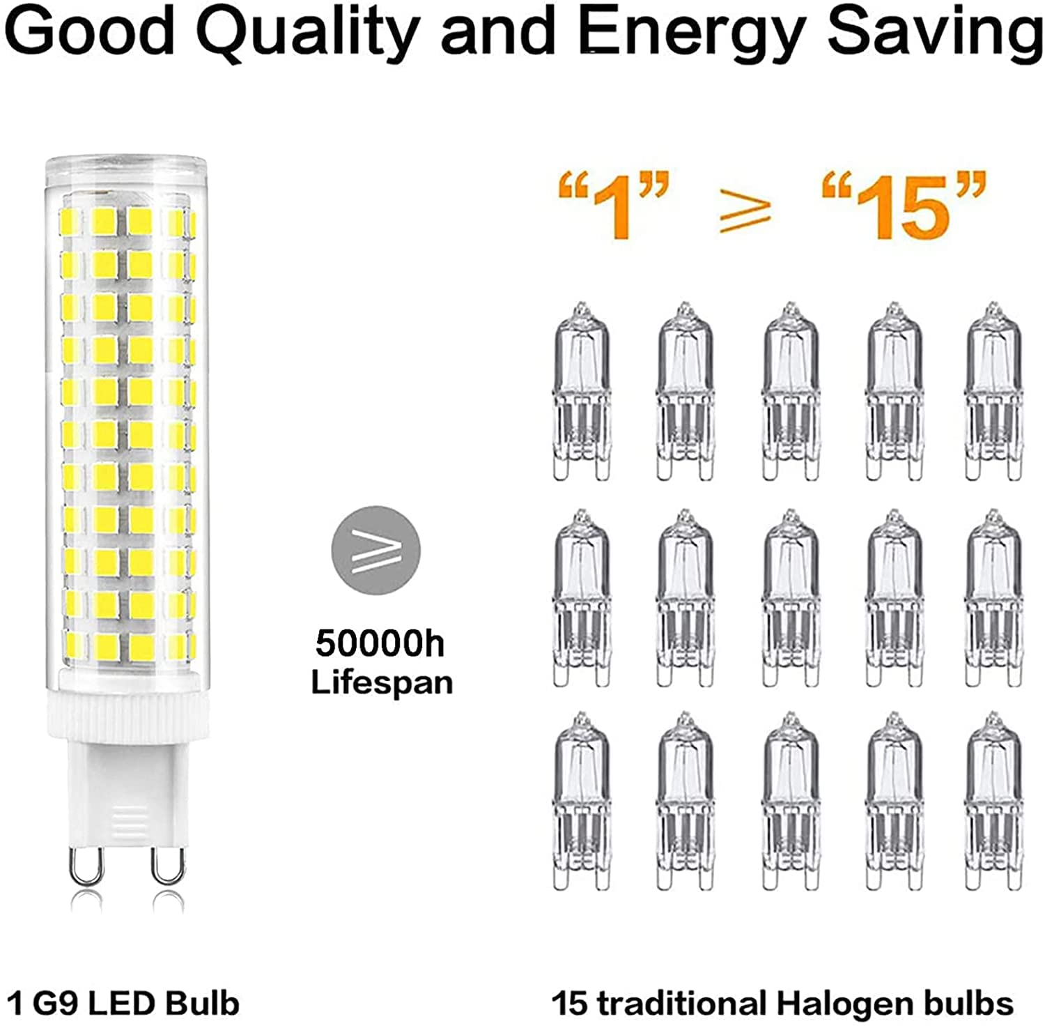 G9 Bombillas LED, Regulable 15W 136LED Beads 1500LM 2835SMD LED Bi-pin Luces Led Bombilla de maíz AC 220V para candelabro Iluminación del hogar, Haz de 360 ​​grados,Cold white,6 Pack
