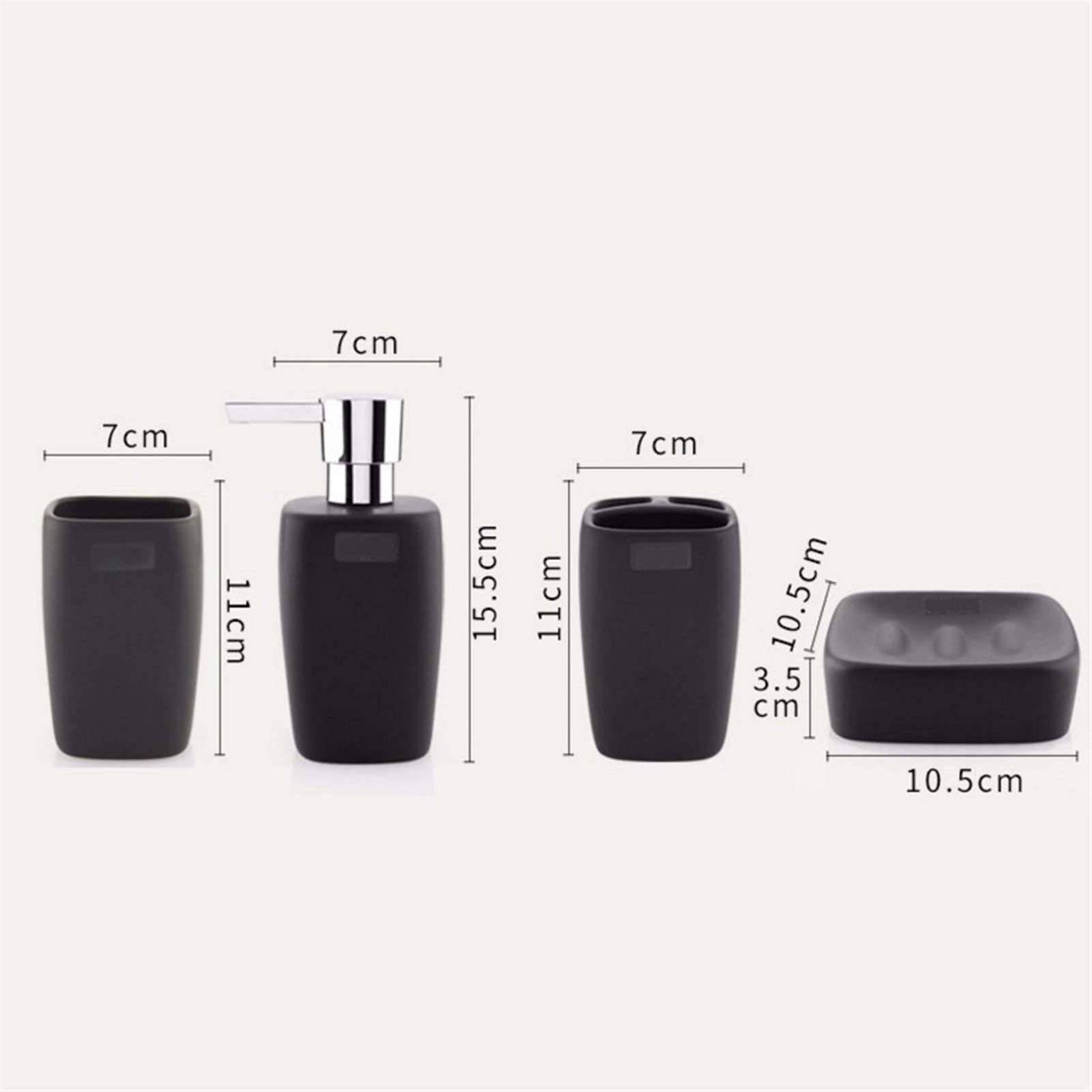 Distributore di sapone Set di accessori da bagno da 5 pezzi in ceramica dall'aspetto opaco Il set include: distributore di lozione, porta spazzolino, porta sapone e 2 bicchieri per collutorio, d