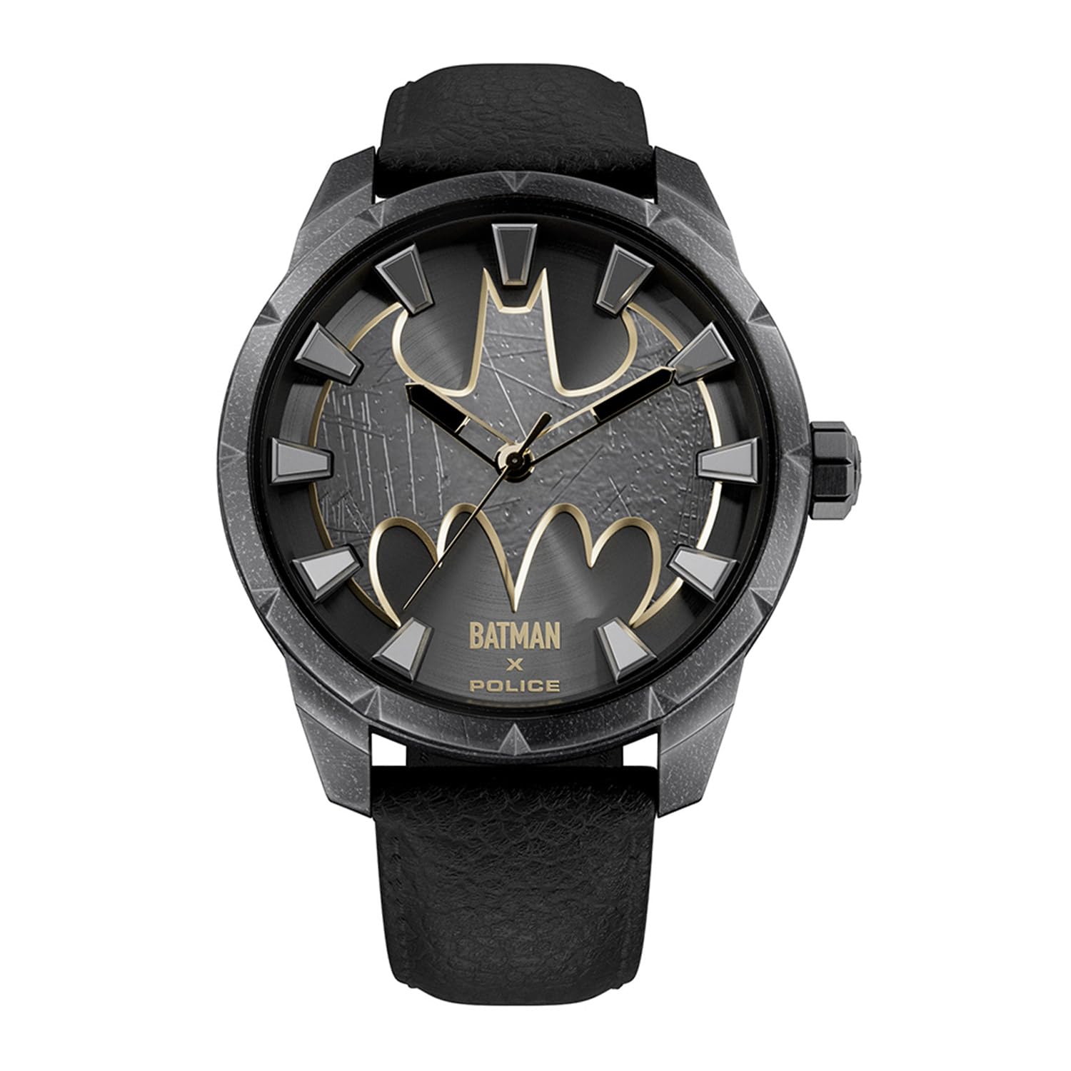 Quartz Three Hands Gun Dial Black Leather Strap Men's Watch - PLPEWGA0075501W-image-36