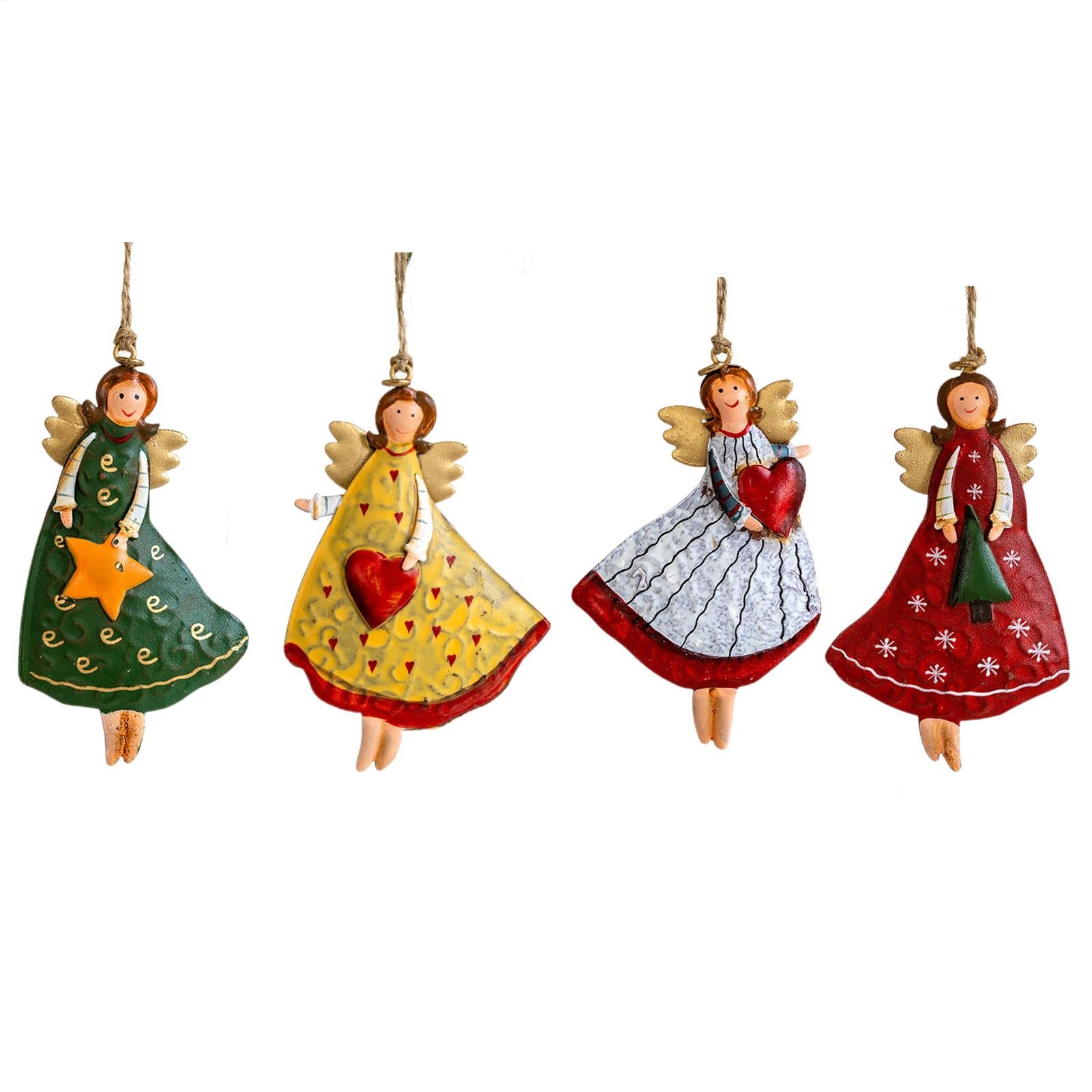 4 Piezas Adornos Arbol Navidad De Metal Angeles, Decoración Colgante De Árbol De Navidad, Adornos Arbol Navidad Angel, Ángeles Colgantes De Navidad, para Decoración De Ventanas De Árbol De Navidad