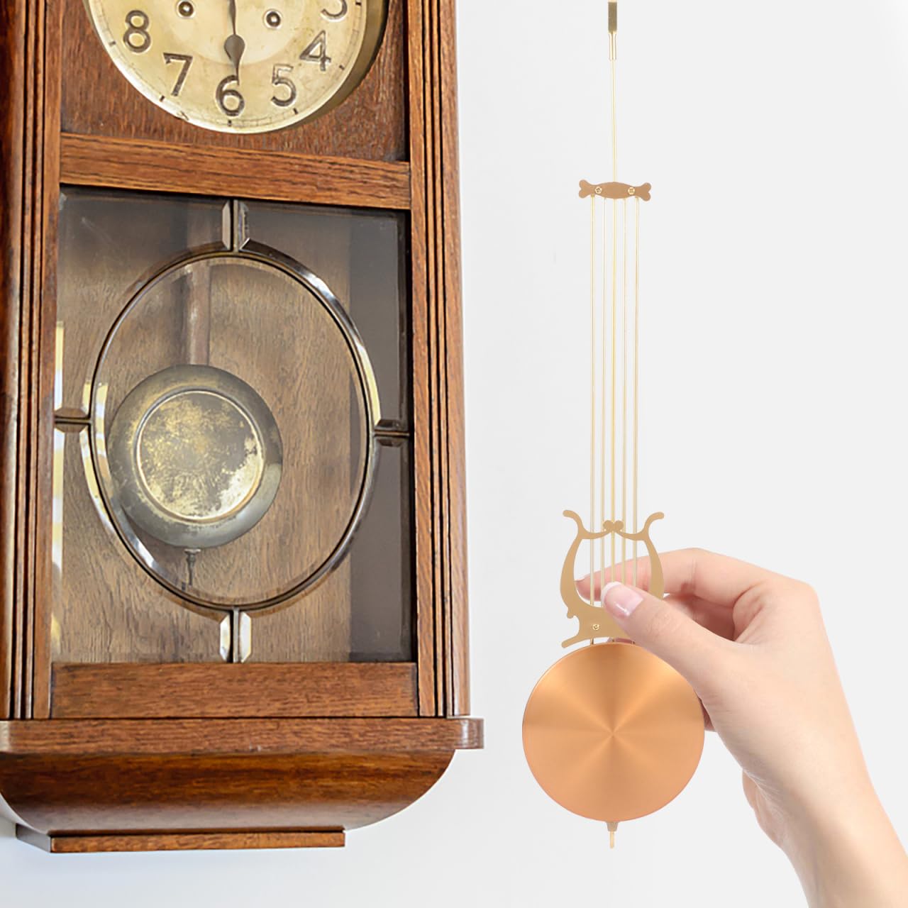 Ciieeo Pendolo di ricambio per orologio da parete, meccanismo a movimento silenzioso, kit di riparazione per orologi al quarzo fai da te, parti in metallo per macchine orologiere fai da te