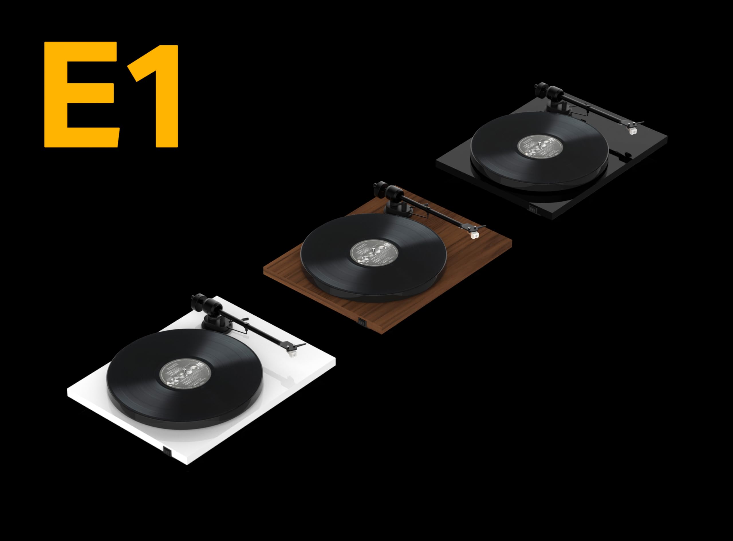 Pro-Ject E1 BT AT3600L- Giradischi - Design Plug & Play, realizzato a mano in Europa, offre un suono eccellente - Nero