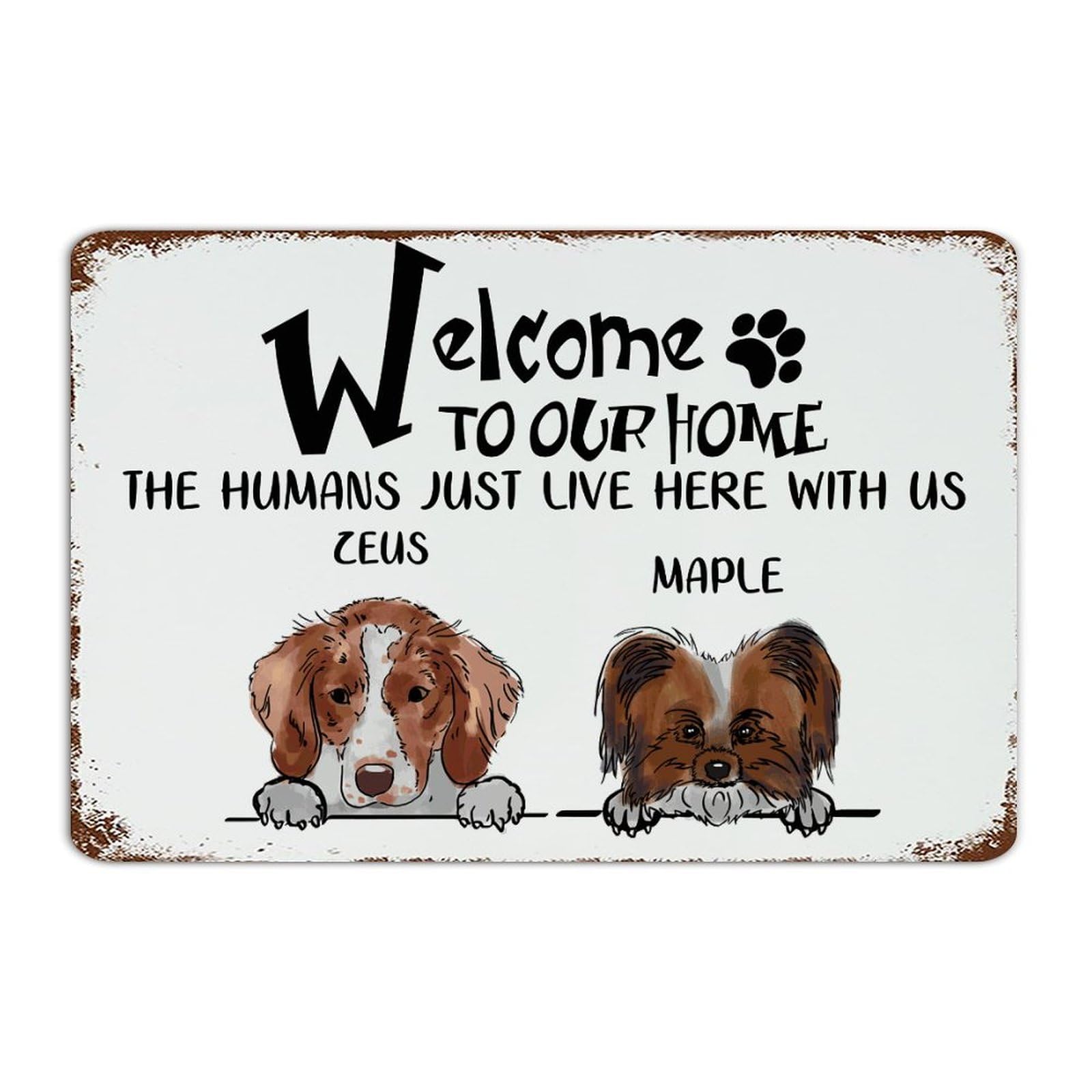 Plaque en métal Welcome pour célébrer la vie avec nos animaux