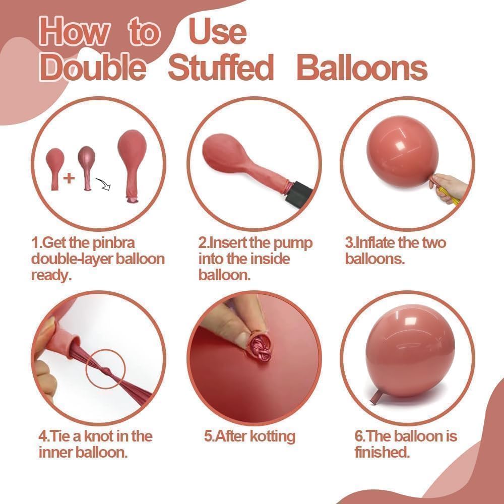 Double Stuffed Dusty Pink Beige Balloon Garland Different Sizes 18In 12In 5In Dusty Rose Pearl White Nude Tan Balloon Arch Kit For Boho Birthday Baby shower Bridal Shower Wedding Party Decorations