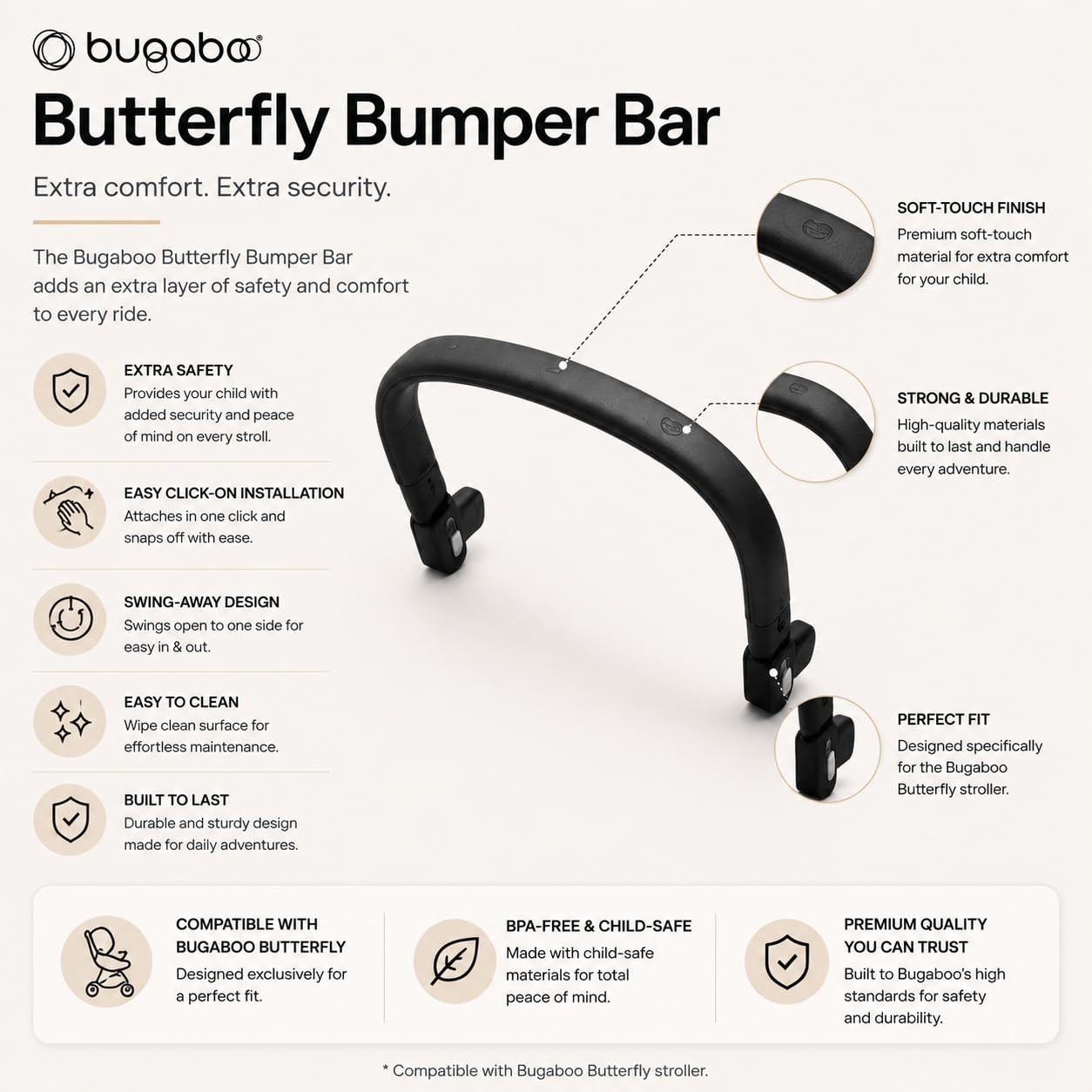 Amazon.com: Bugaboo Bumper Bar – Compatible with Butterfly 2