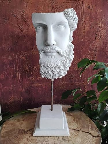 48 cm 18 inches Poseidon Bust Statue Sculpture Greek Mythology Art, Mid Century Modern Home Office Decor, Art Objects, Housewarming Gift, Gift For