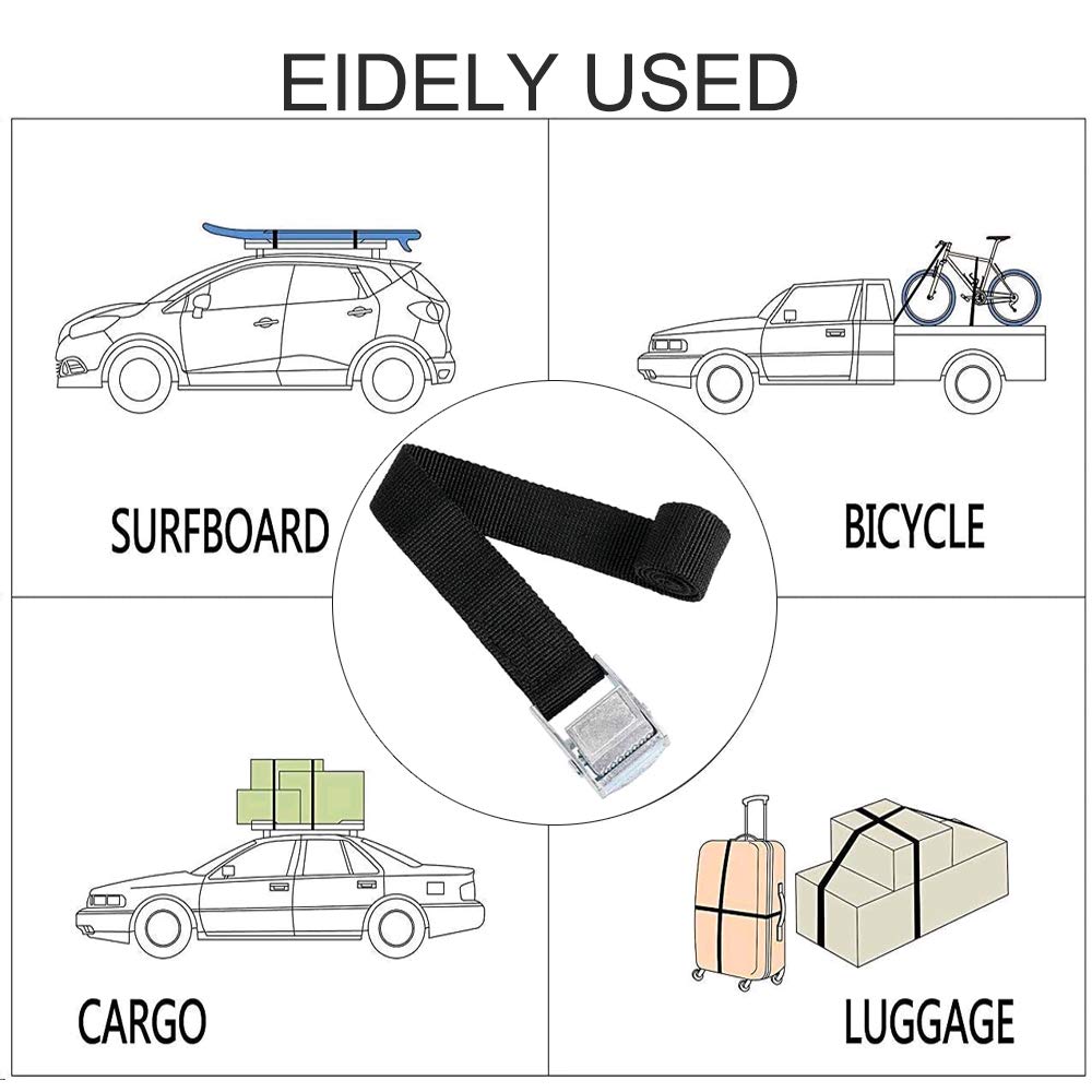 HUSZZM 10 Pcs Ratchet Tie Down Straps with Quick Release Cam Bukle Bike