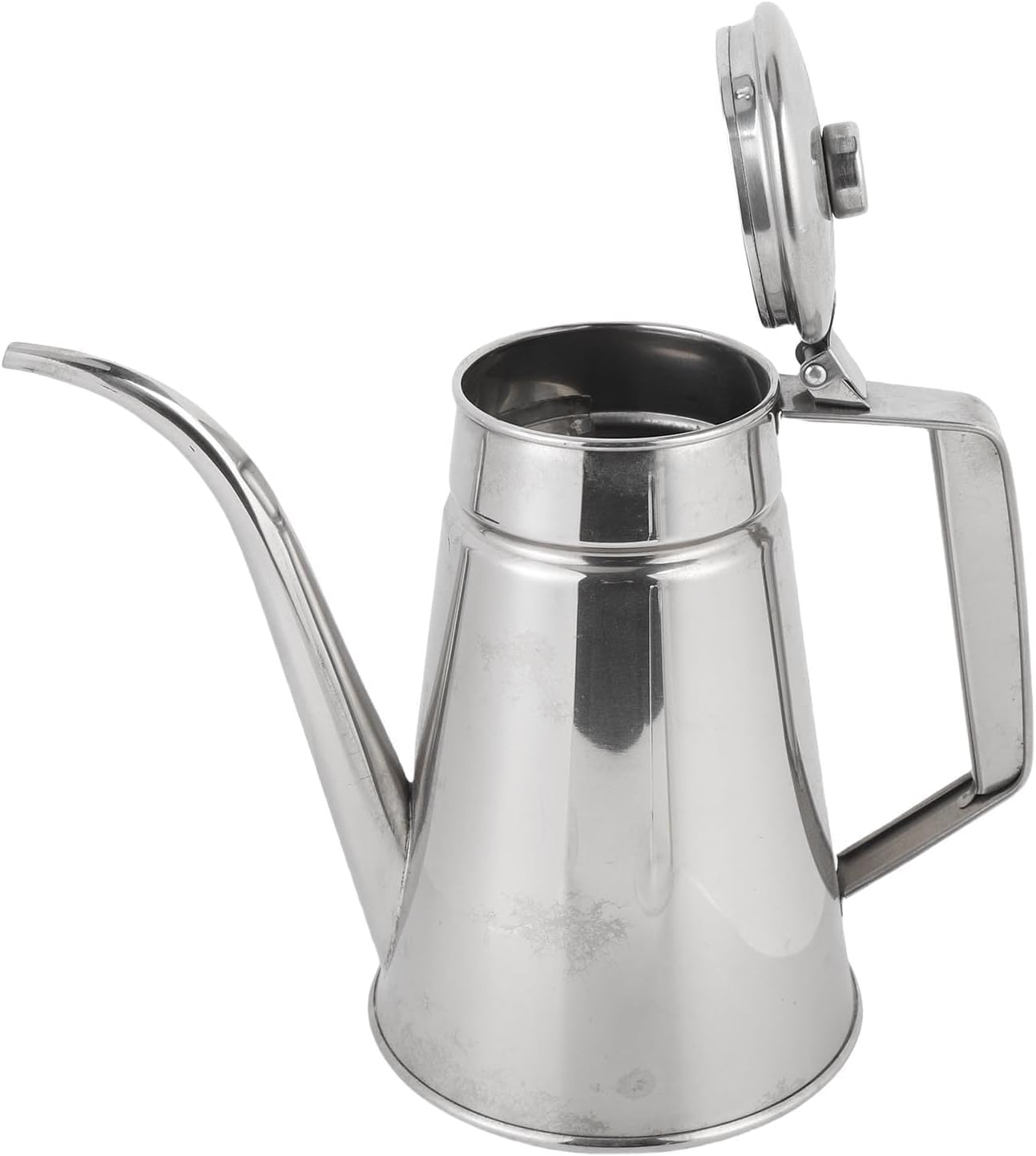 304 Stainless Steel Oil Dispenser 1.2L Leak Proof Olive Oil Container with Long Drip Spout Lid for Cooking BBQ Soy Sauce Vinegar