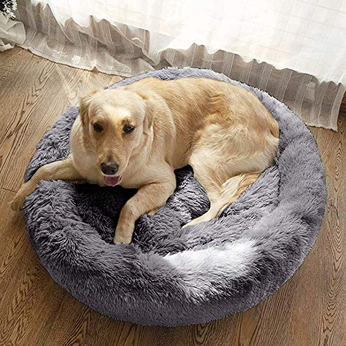 Mfox Dog Bed Cat Bed Donut, Pet Bed Faux Fur Cuddler, Machine Washable Self-Warming Pet Bed For Cats Small Medium Dogs #TOP5