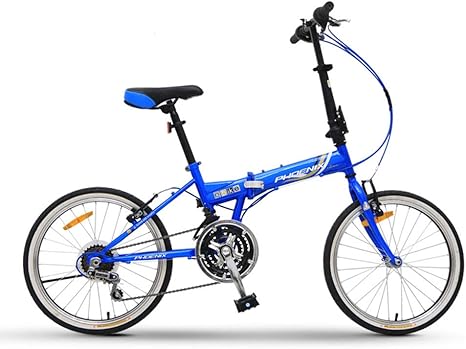 Amazon Co Jp 大人の折りたたみ自転車 丈夫で速い折りたたみ Pu快適なクッション付きインチホイール自転車 大人の男性と女性 青 洋書