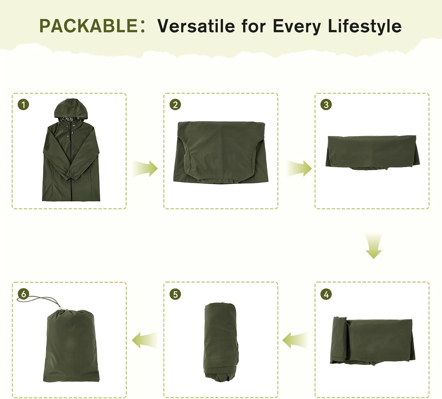 American Trends Rain Jacket Women Waterproof Packable Raincoats for Women Long Rain Coats Windbreaker - Image 5