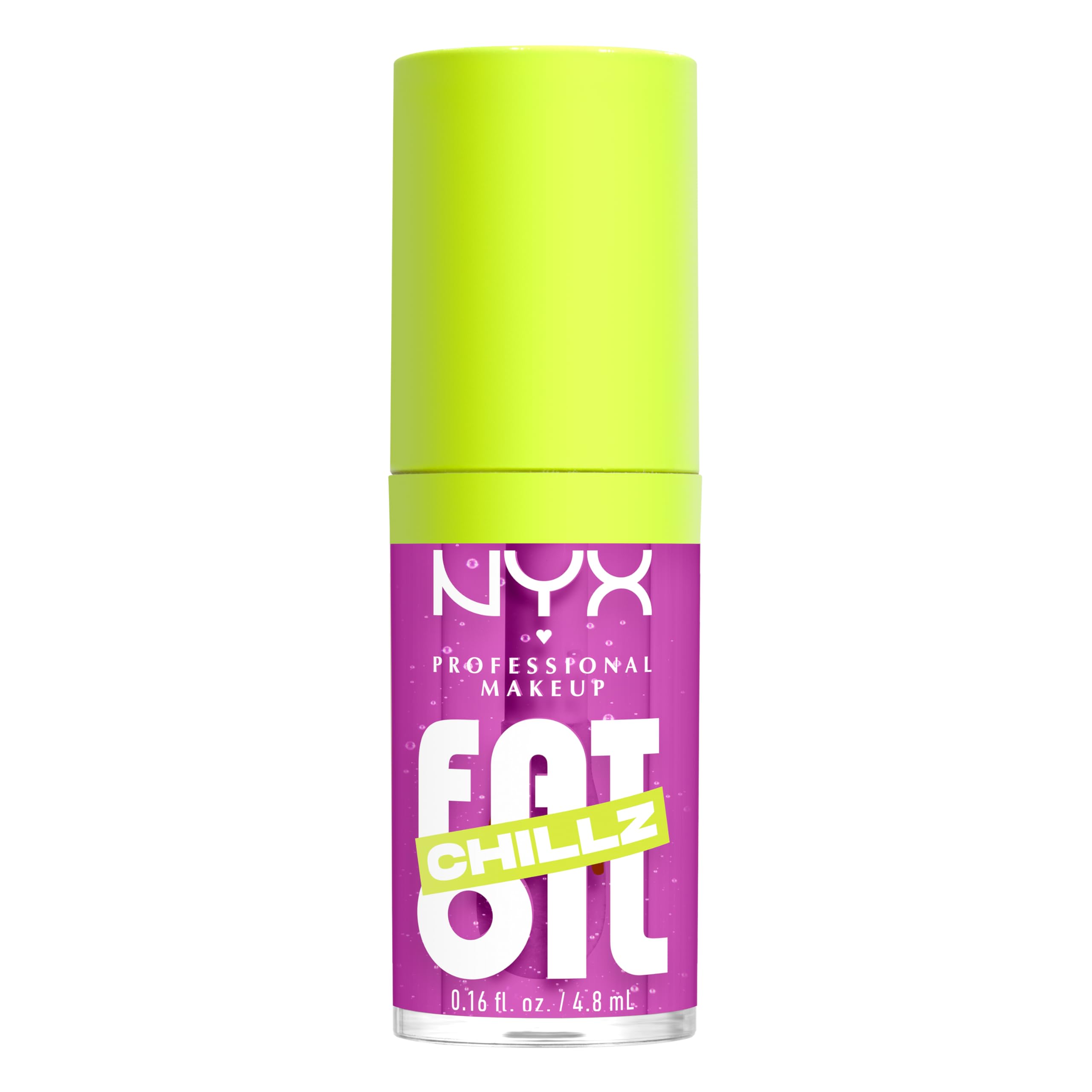 NYX Professional Makeup Fat Oil Chillz Lip Gloss, Lip Oil Hybrid for Shine and Hydration with a Non-Sticky Finish, Strawberry Slush