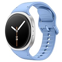 MoKo Cinturino Sportivo per Samsung Galaxy Watch 8 40mm 44mm, Galaxy Watch 8 Classic 46mm, Cinturino di Ricambio in Morbido Silicone per Uomo Donna, M, L, Azzurro
