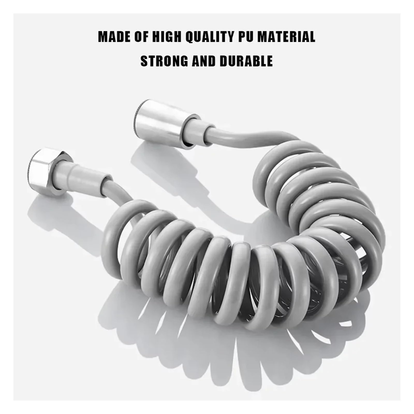 Manguera de ducha retráctil de 2 m y 5 m, tubo de agua flexible para rociador de bidé y grifo, manguera de plástico de alta presión para baño e inodoro, fácil de usar