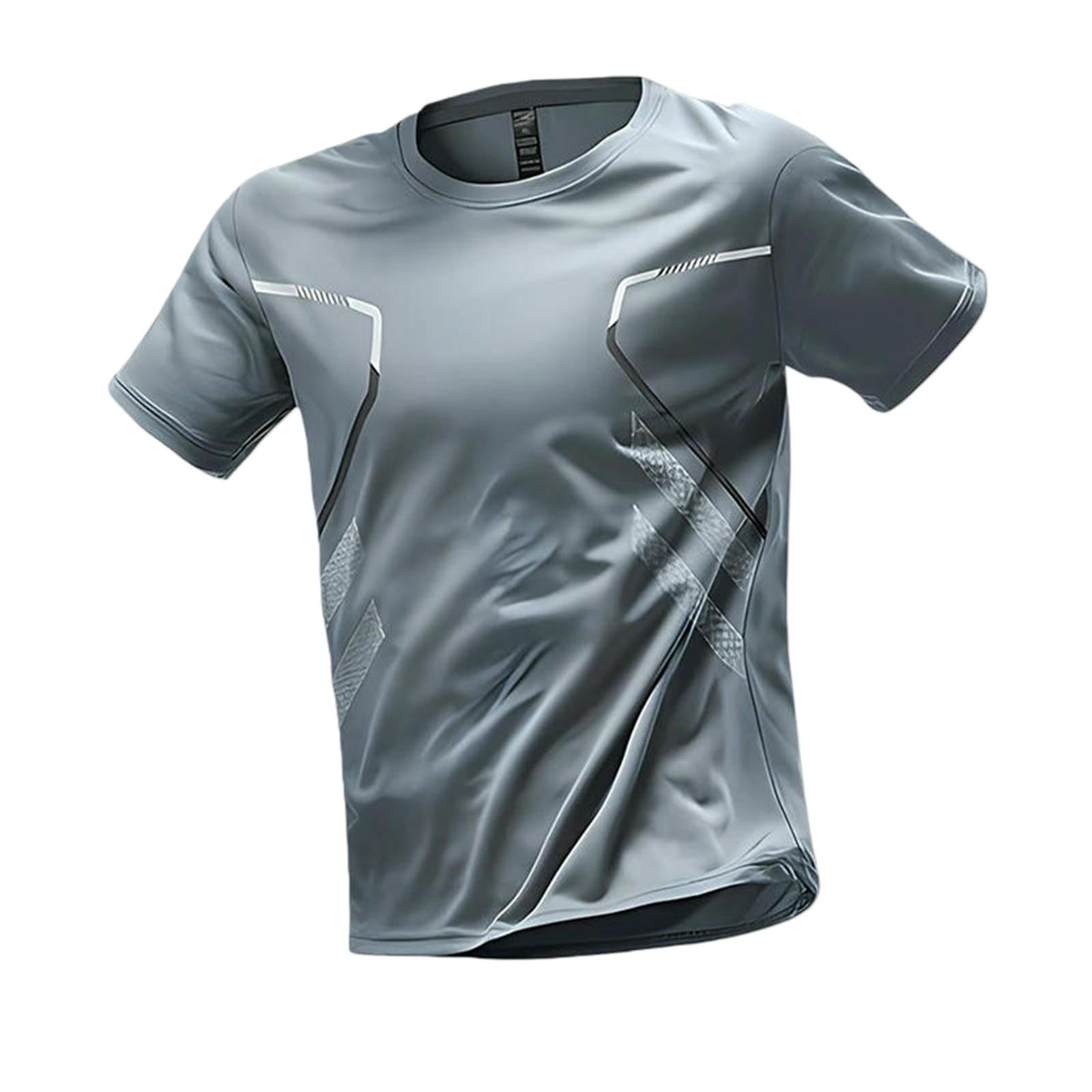 T-Shirts de Sport Homme Séchage Rapide et Haut Respirant Col Rond d'Été