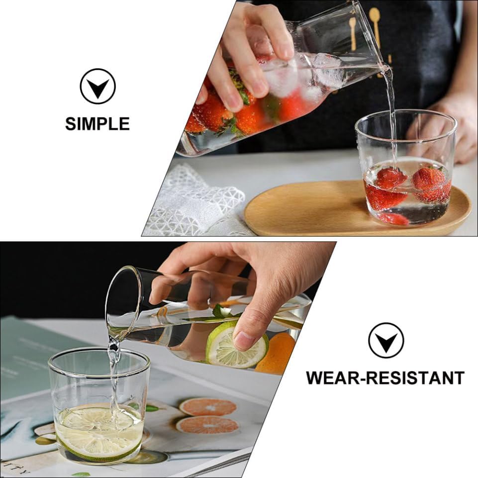 PRETYZOOM Bedside Water Carafe 16 Oz Glass Set for Bedroom Nightstand, Night Water Carafe Set, Mouthwash Dispenser for Bathroom, with Cup - Image 7