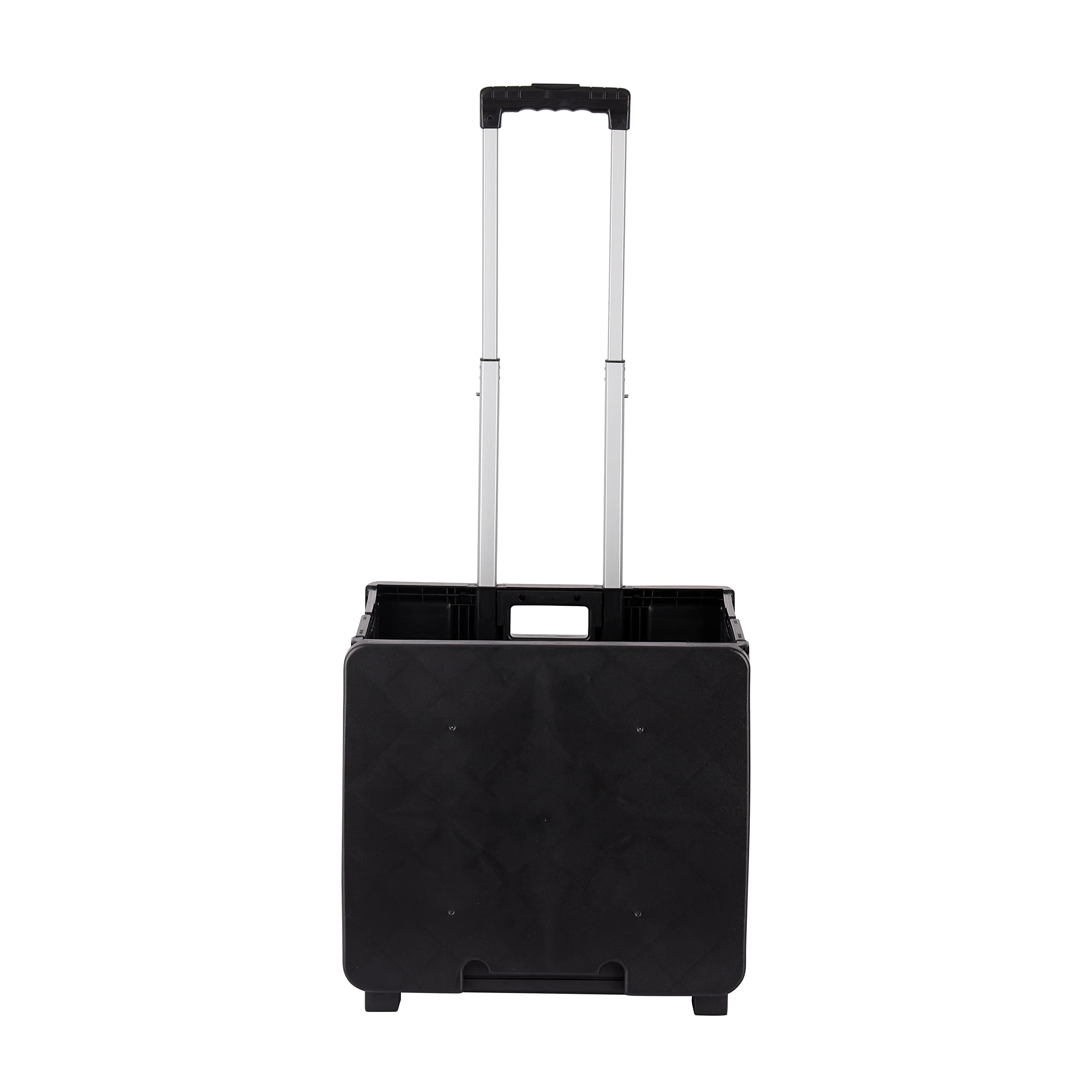 Royalford 64L Shopping Hand Cart- RF11374 Multi-Purpose Utility Hand Cart With Handles And Wheels Durable, Portable, Foldable And Stylish Polypropylene Construction With TPR Handle Black