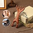 Flavoma Natural Wood 7-Finger Antler Hair and Scalp Massager | Wood Design Multi-Functional | Multifunctional Meridians Scalp Massage Gua Sha | Scalp Massage No Static Head Massager Physical Therapy gallery image