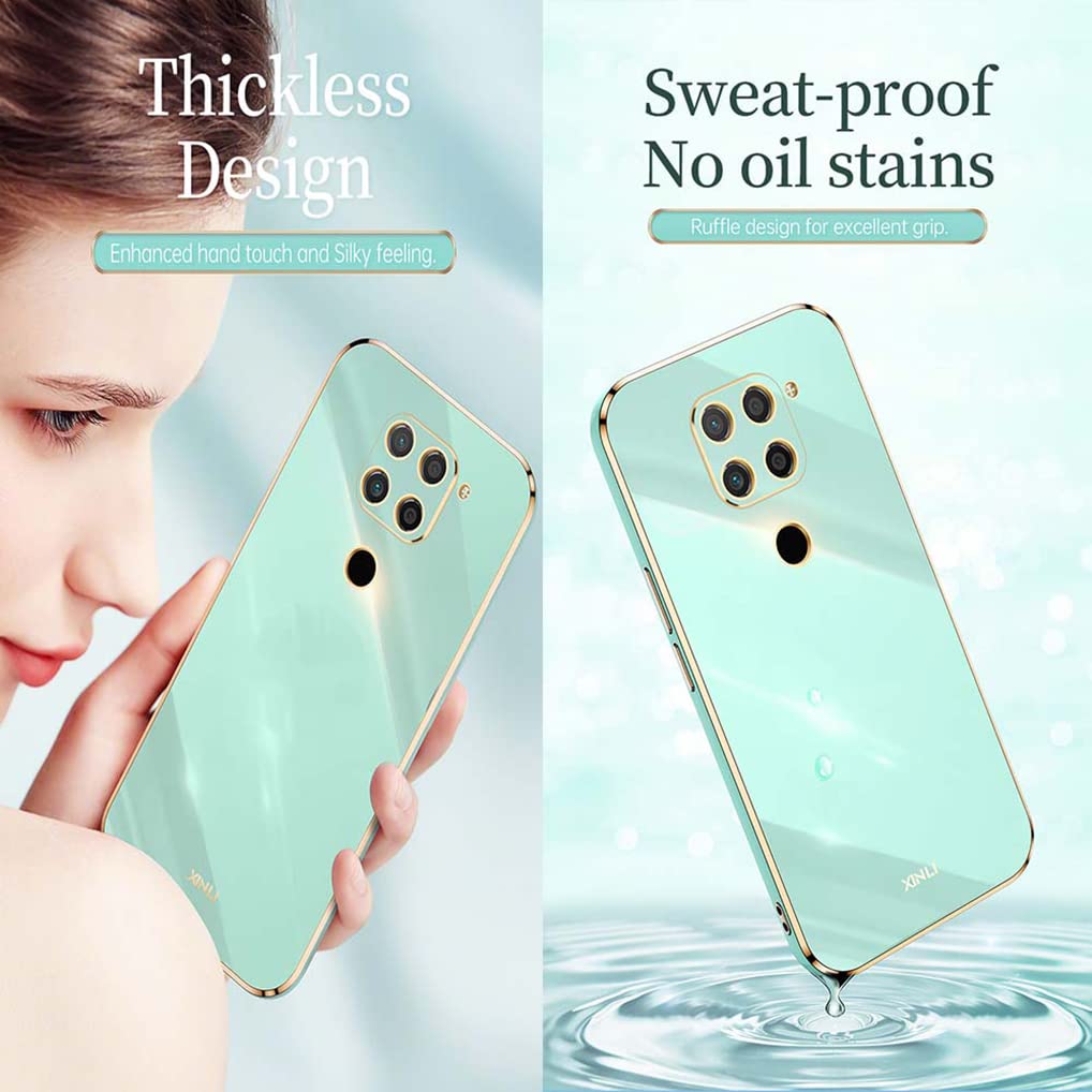 SEAHAI Cover per Xiaomi Redmi Note 9, Custodia Protettiva Ultra Sottile ed Elegante in Silicone TPU Flessibile, Glitter Placcatura Phnom Penh Design Cover Antiurto Case, Rosa