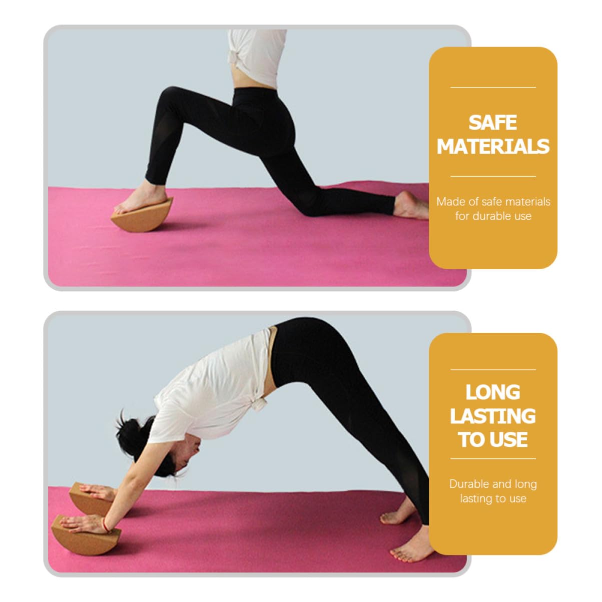 Gatuida Bloque de Yoga de Corcho Antideslizante, Ladrillo Equilibrado de Alta Densidad, Bloque Pequeño para Entrenamiento y Ejercicios de Pilates, Adecuado para Principiantes y Práctica