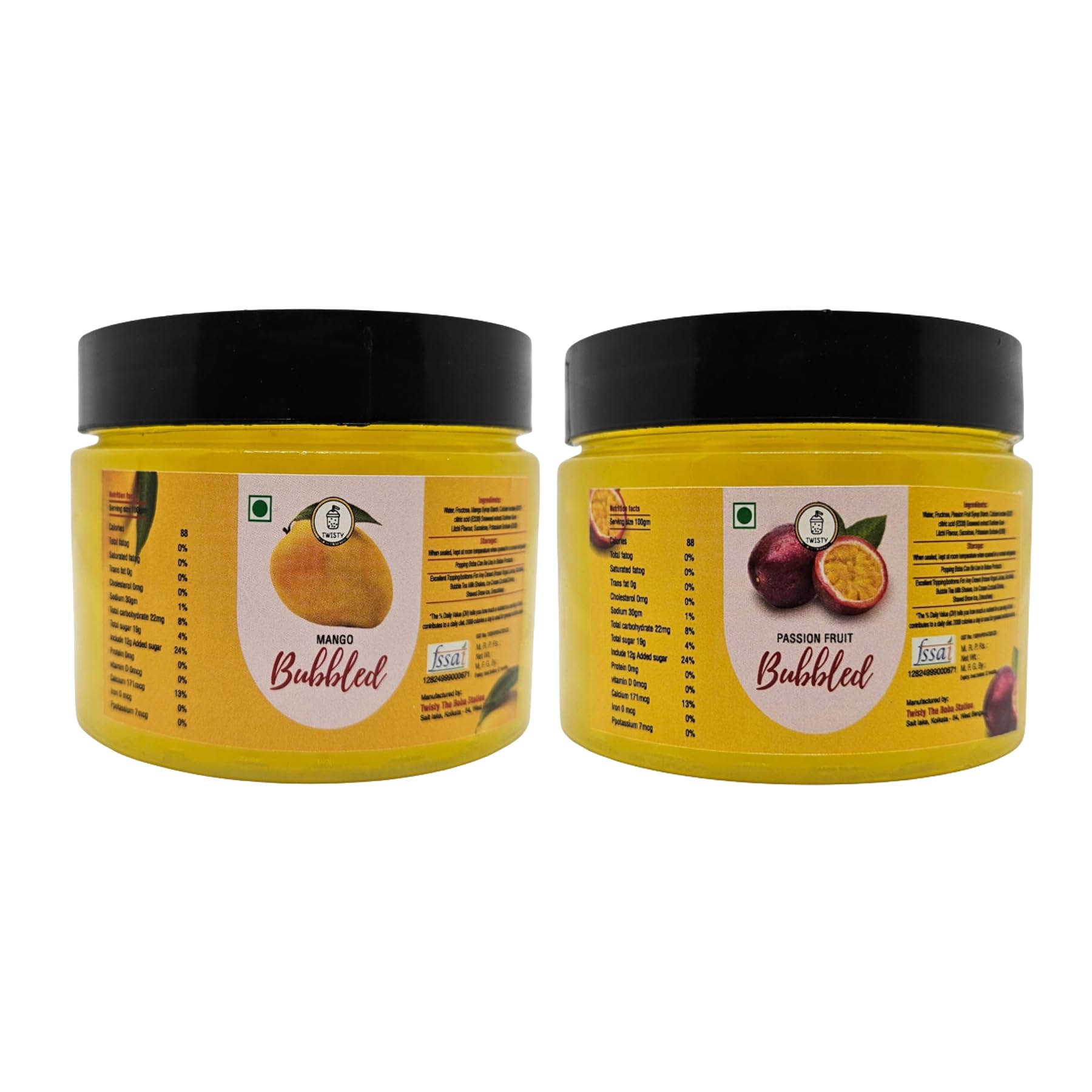 Twisty The Boba Station® Popping Boba Combo – Mango & Passion Fruit Flavors with 12mm Straws | Bubble Tea, Milkshakes, Ice Cream, Yogurt Toppings | Fruity Bursting Pearls | 2 Packs x 330g-image-19