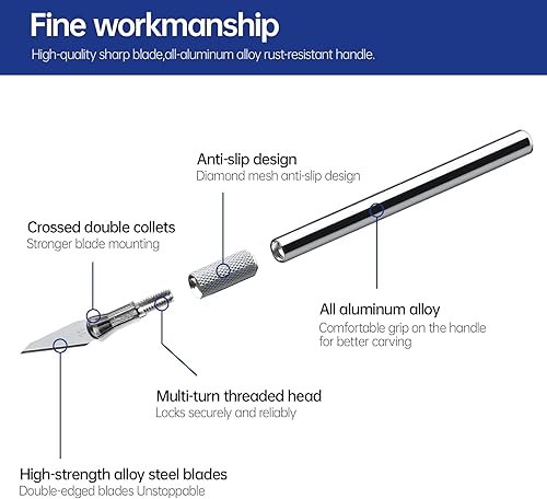 Miniatura 4 de Juego de cuchillos profesionales Exacto con cuchillas de cuchillo Exacto, cuchillas duraderas recubiertas de nitruro de circonio, guantes grandes