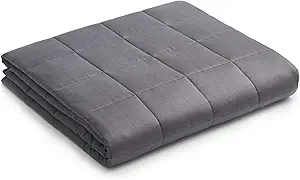 YnM Kids 7lbs Weighted Blanket, Premium Cotton Material with Glass Beads, Bed Blanket for One Person of 60lbs, Ideal for on Twin Bed (Dark Grey, 41"x60" 7lbs)