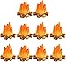 3-Pack Miniature Campfire Models - Resin Fake Fire for Dollhouse Ornaments, Halloween Decorations, and Micro Landscapes - Handcrafted Mini Fire Beads for Creative Displays