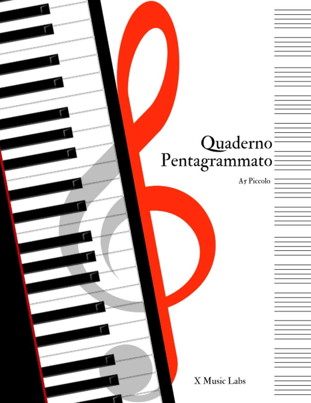 Cahier de musique A4 avec 110 pages numérotées à 14 portées