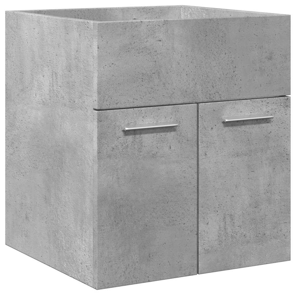 Set di 2 mobili da bagno con lavandino, grigio cemento, 41 x 38,5