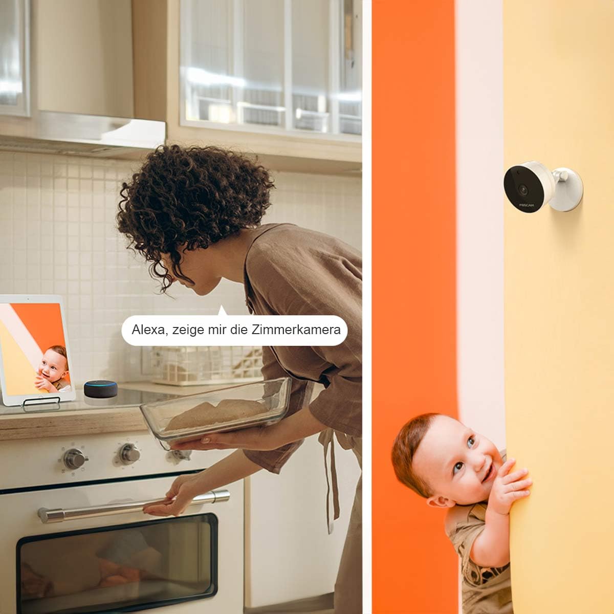 Foscam C5M 3K 5MP Dual Band Telecamera di sorveglianza WLAN con visione notturna fino a 8 metri, audio bidirezionale, rilevamento rumore e movimento, compressione video H.264+/H.264