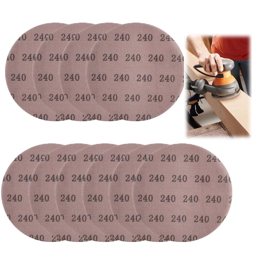 Disco Lija Malla 225 mm – Lote 10 Discos Abrasivos Grano 240 – Fijación para Lijadora Girafe y de Yeso – Para Metal y Madera