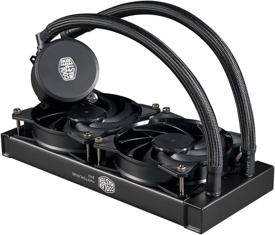 Product Deal Cooler Master MasterLiquid 240 CPU Cooler, All-in-One Liquid Cooler, Dual Chamber Design, 120mm x 2 MasterFan Air Balance Fans 80% Off Discount Cooler Master MasterLiquid 240 CPU Cooler, All-in-One Liquid Cooler, Dual Chamber Design, 120mm x 2 MasterFan Air Balance Fans