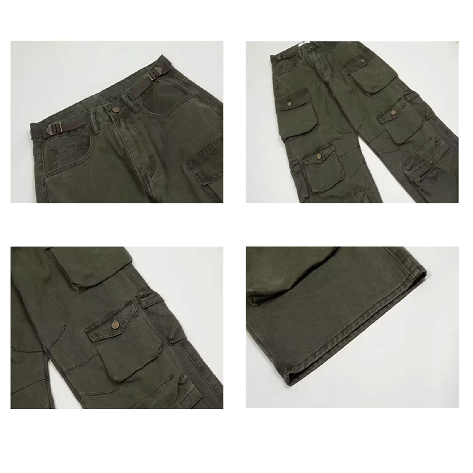Pantaloni cargo per gli uomini Popolare Riso Bianco Multi-Tasche Tuta Uomo Allentato Pantaloni Casual Dritti Pantaloni