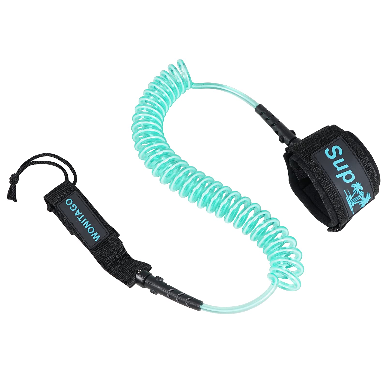 Coiled SUP Leash Premium Stand Up Paddle Board Leg Rope Wrist Strap Surfboard Leash for Paddleboard, Shortboard, Longboard