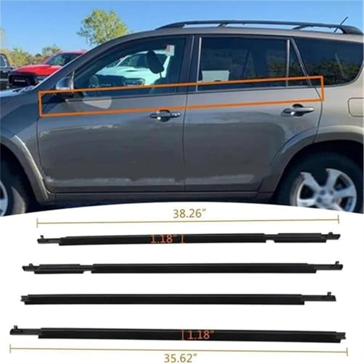 窓ドアシール 4 ピース/セット 車のドア窓ガラスシールストリップ 防水圧シーラントストリップ、、RAV4 用、20 【ユニバーサルスーパーラウドオートホーン】