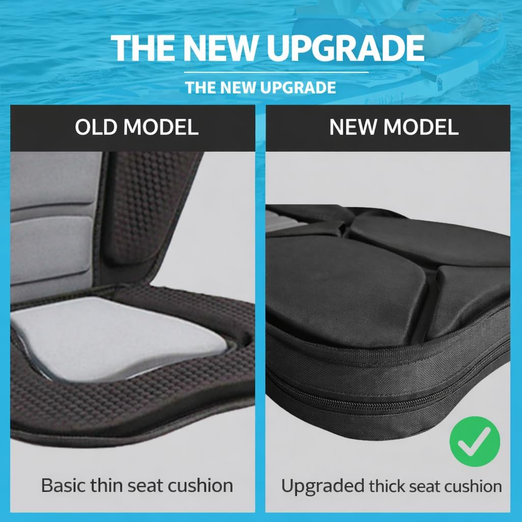 Kayak Seat Backrest Cushion for Red Paddle Co Elite 14'0", Comfortable Folding Seat, Adjustable, Waterproof Padded Support, Portable Canoe & Kayak Accessory