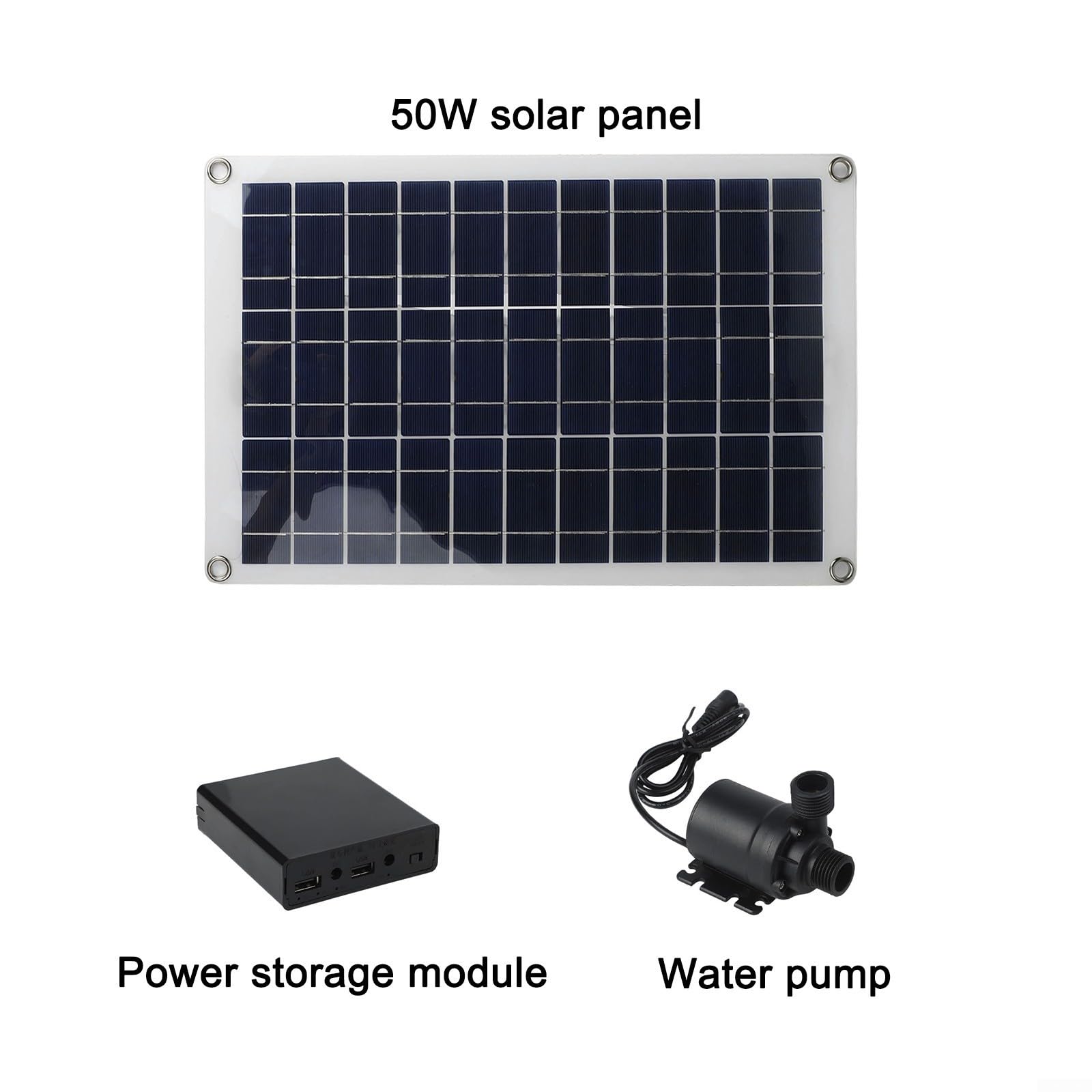 Solar Wasser Pumpe 50W Teichpumpe Solarbetriebene Brunnenpumpe Geräuscharme Gartenpumpe Für Teich Garten Aquarium Mit Solar Panel 5M Förderhöhe 800L/H, Solarpumpe Teich