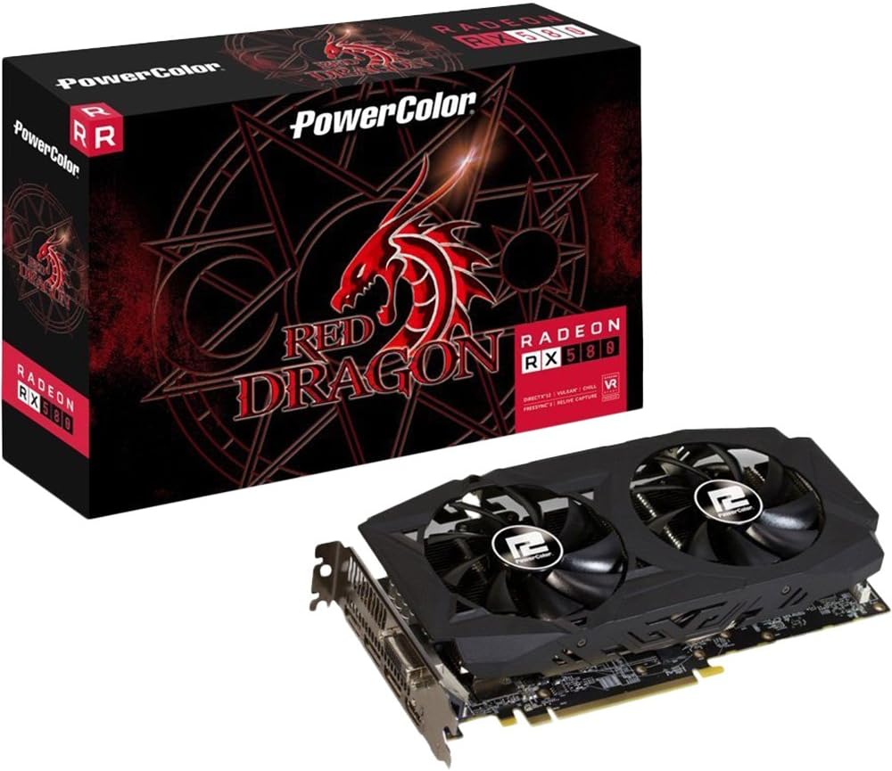 PowerColor AXRX 580 D5-3DHDV2/OC AMD Radeon RX 580 4GB Red Dragon V2 Graphics Card 8GB AXRX 580 8GBD5-3DHDV2/OC